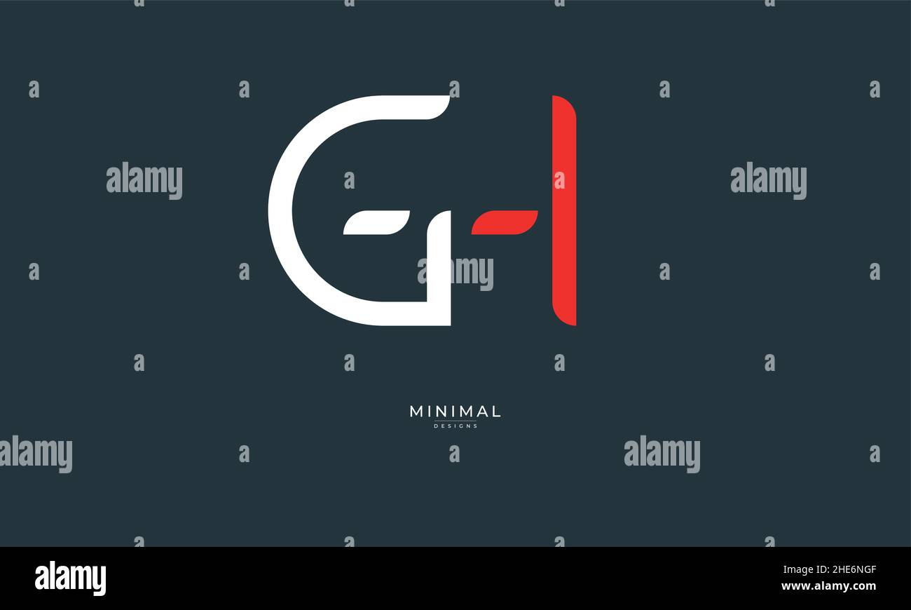 Lettre alphabet icône logo GH Illustration de Vecteur