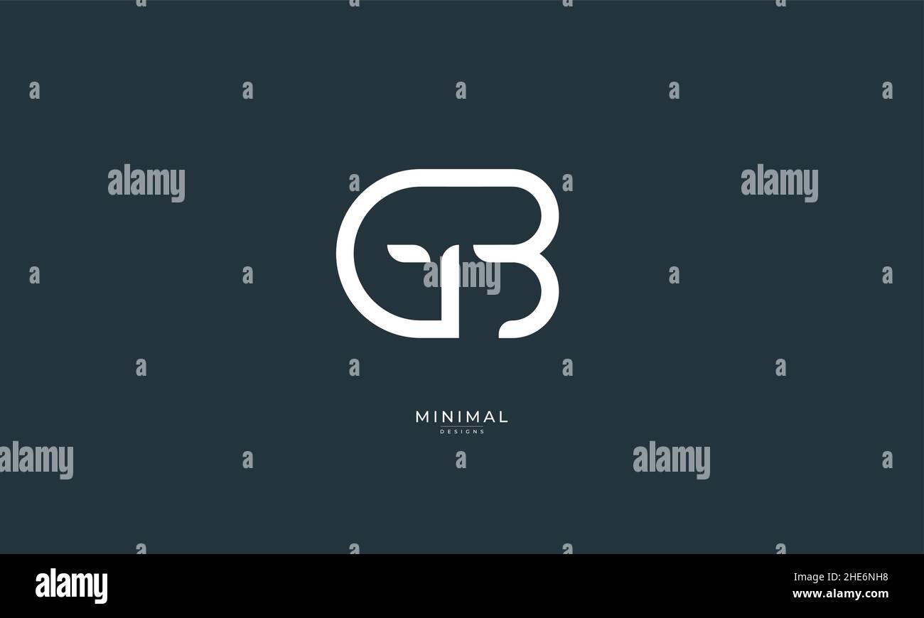 Lettre alphabétique icône logo GB Illustration de Vecteur