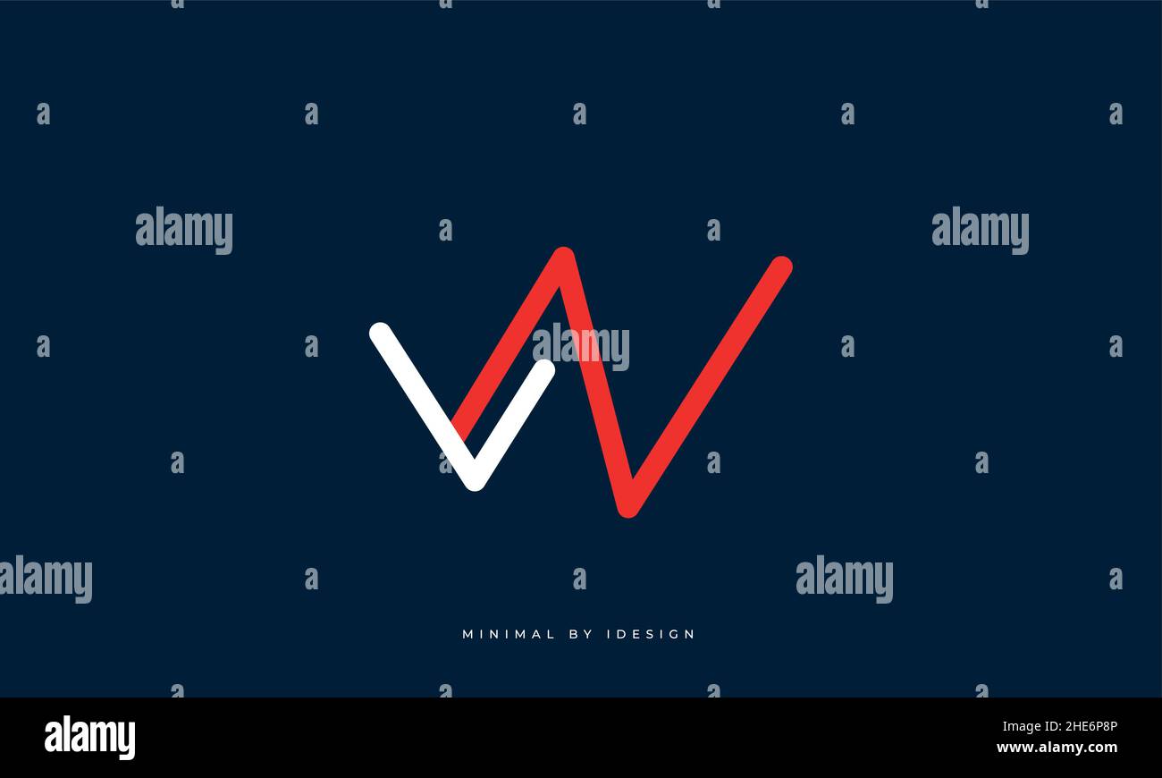 Lettre alphabétique logo d'icône VN Illustration de Vecteur