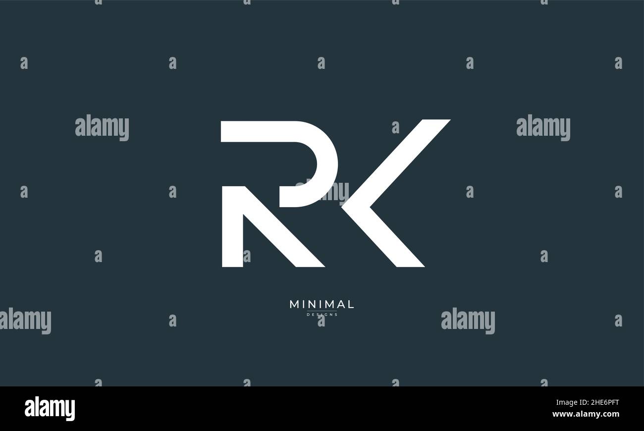 Lettre alphabétique icône logo RK Illustration de Vecteur