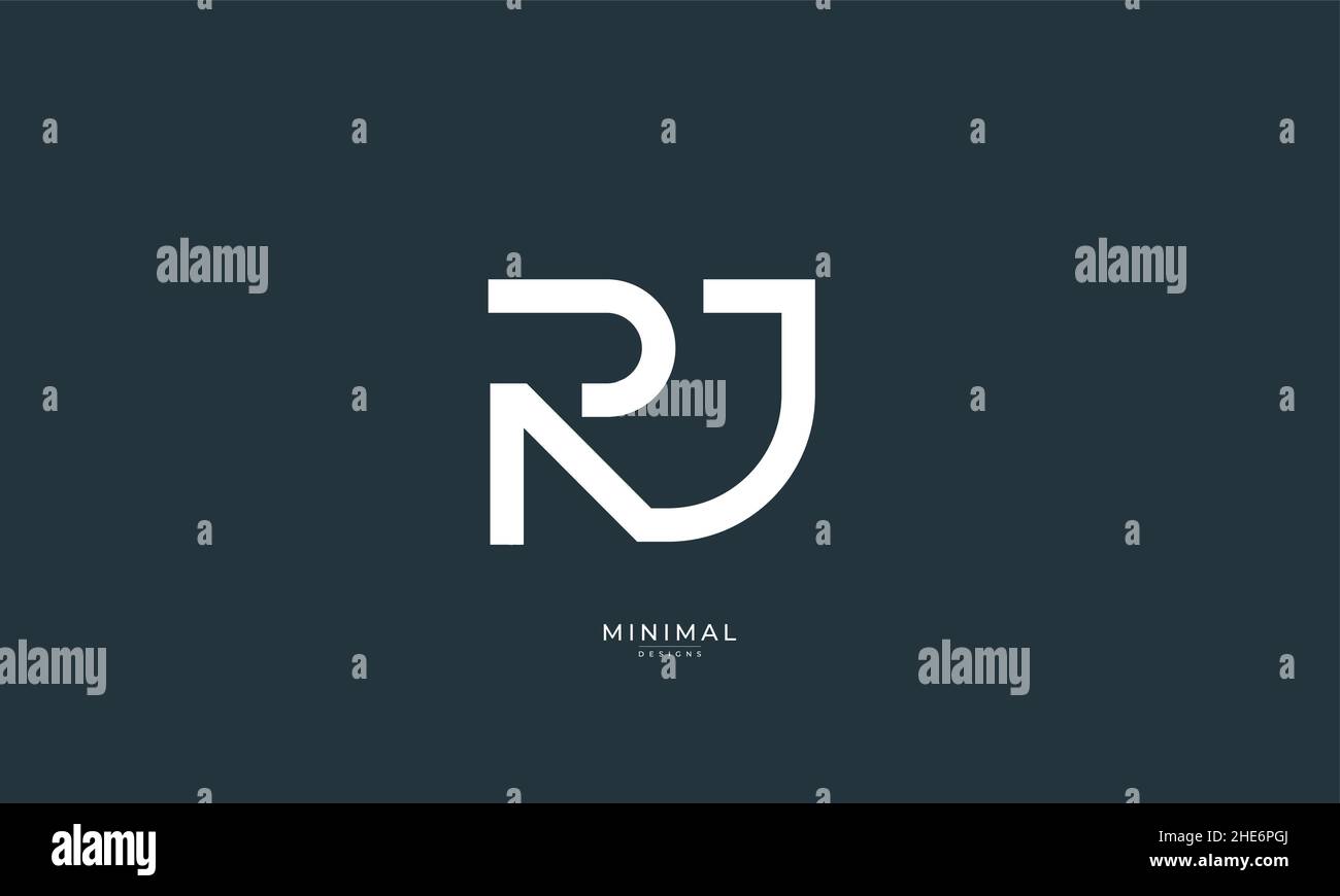 Lettre alphabétique icône logo RJ Illustration de Vecteur