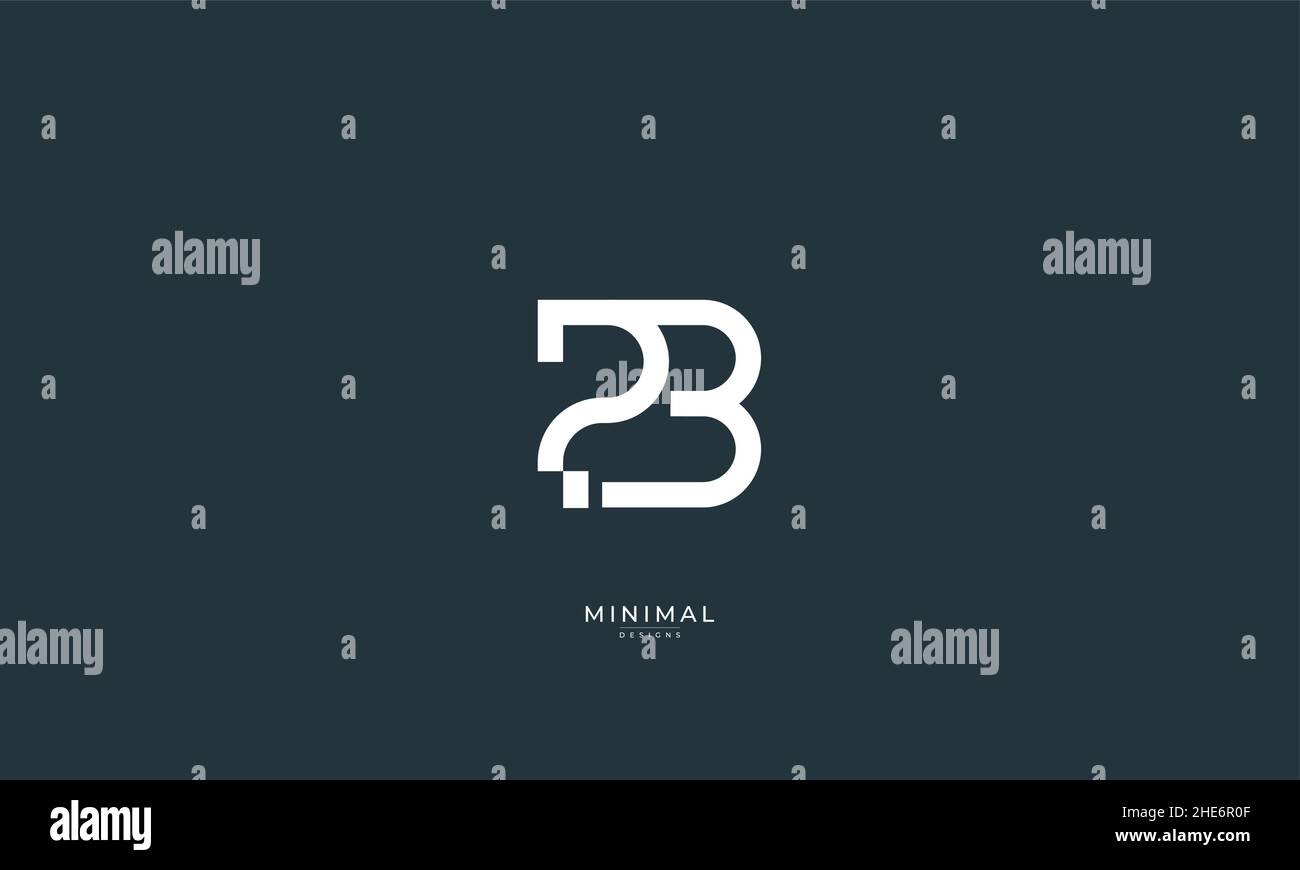 Lettre alphabétique icône logo PB Illustration de Vecteur