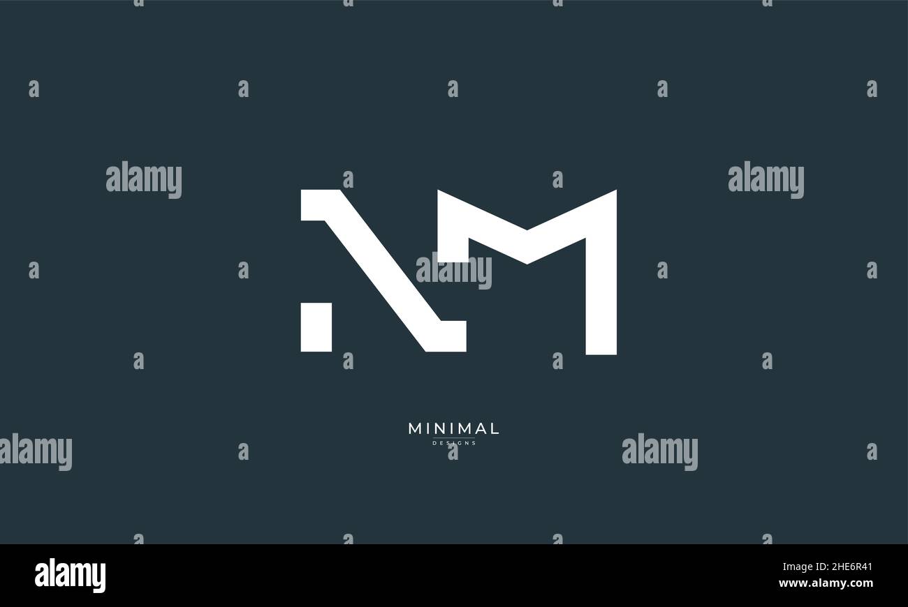 Lettre alphabet icône logo NM Illustration de Vecteur