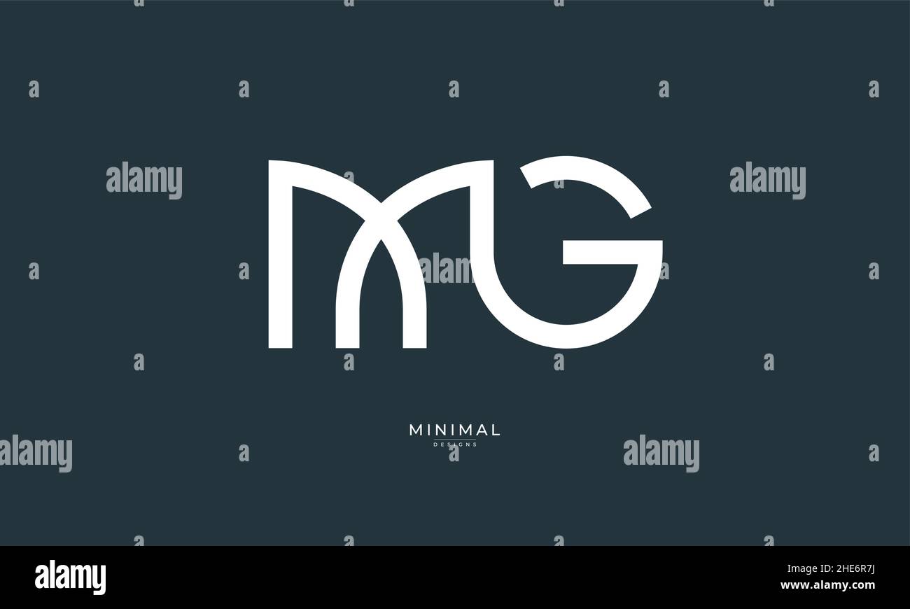 Lettre alphabet icône logo MG Illustration de Vecteur