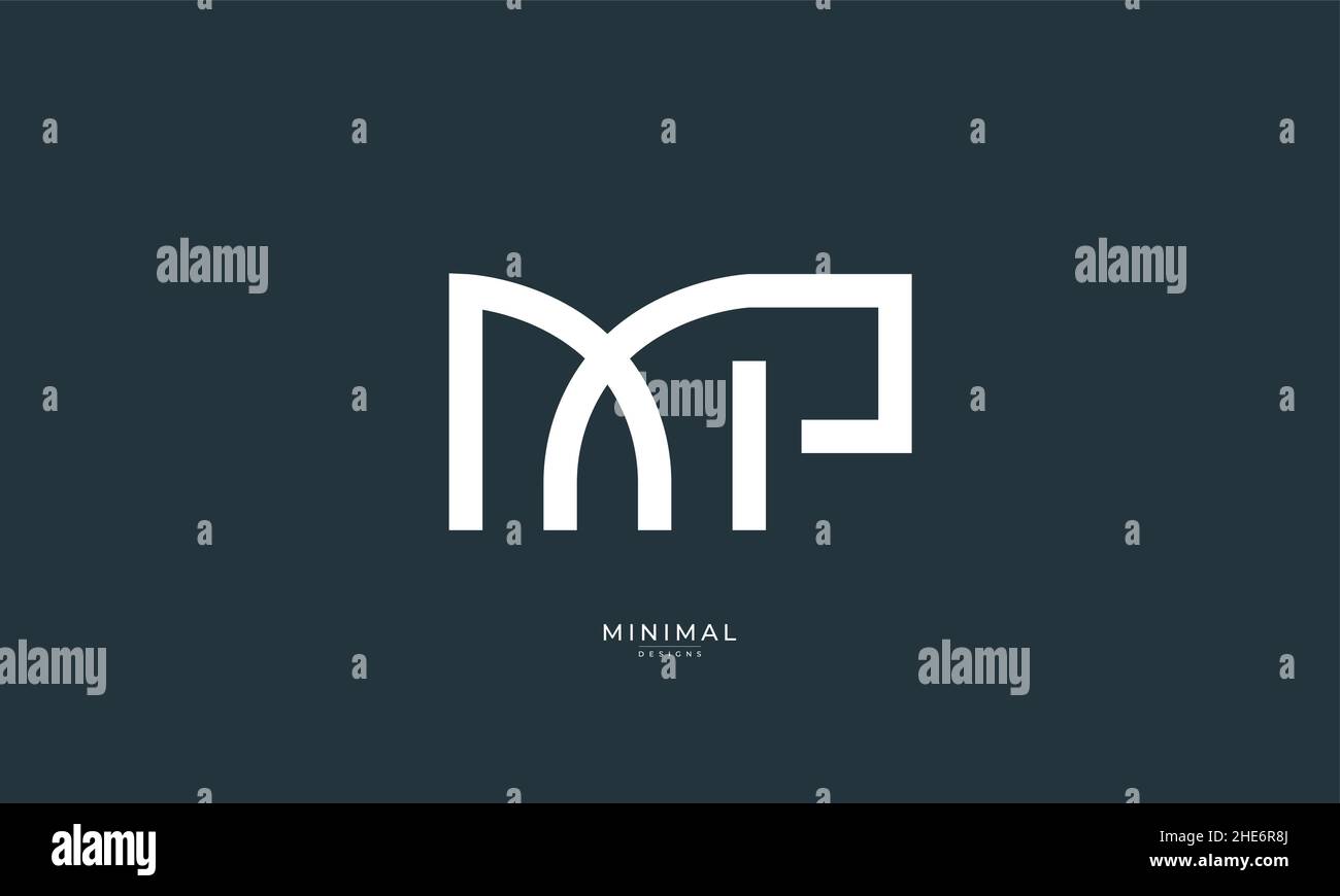 Lettre alphabet icône logo MP Illustration de Vecteur