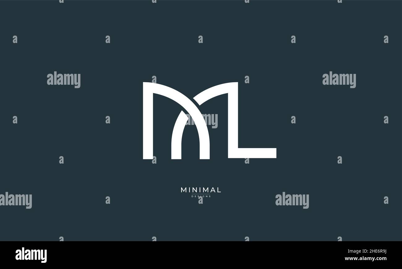 Lettre alphabétique icône logo ML Illustration de Vecteur