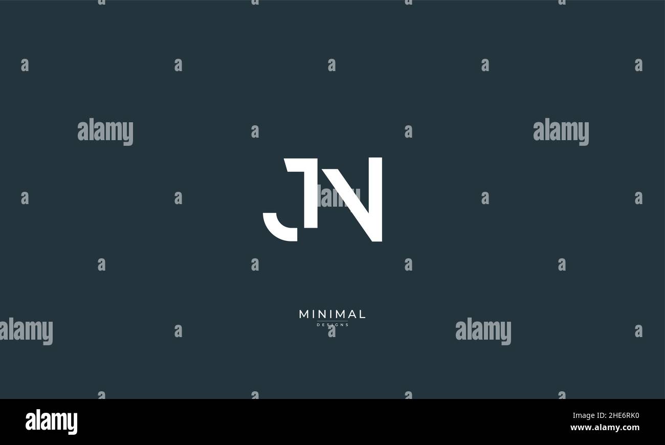 Lettre alphabétique icône logo JN Illustration de Vecteur