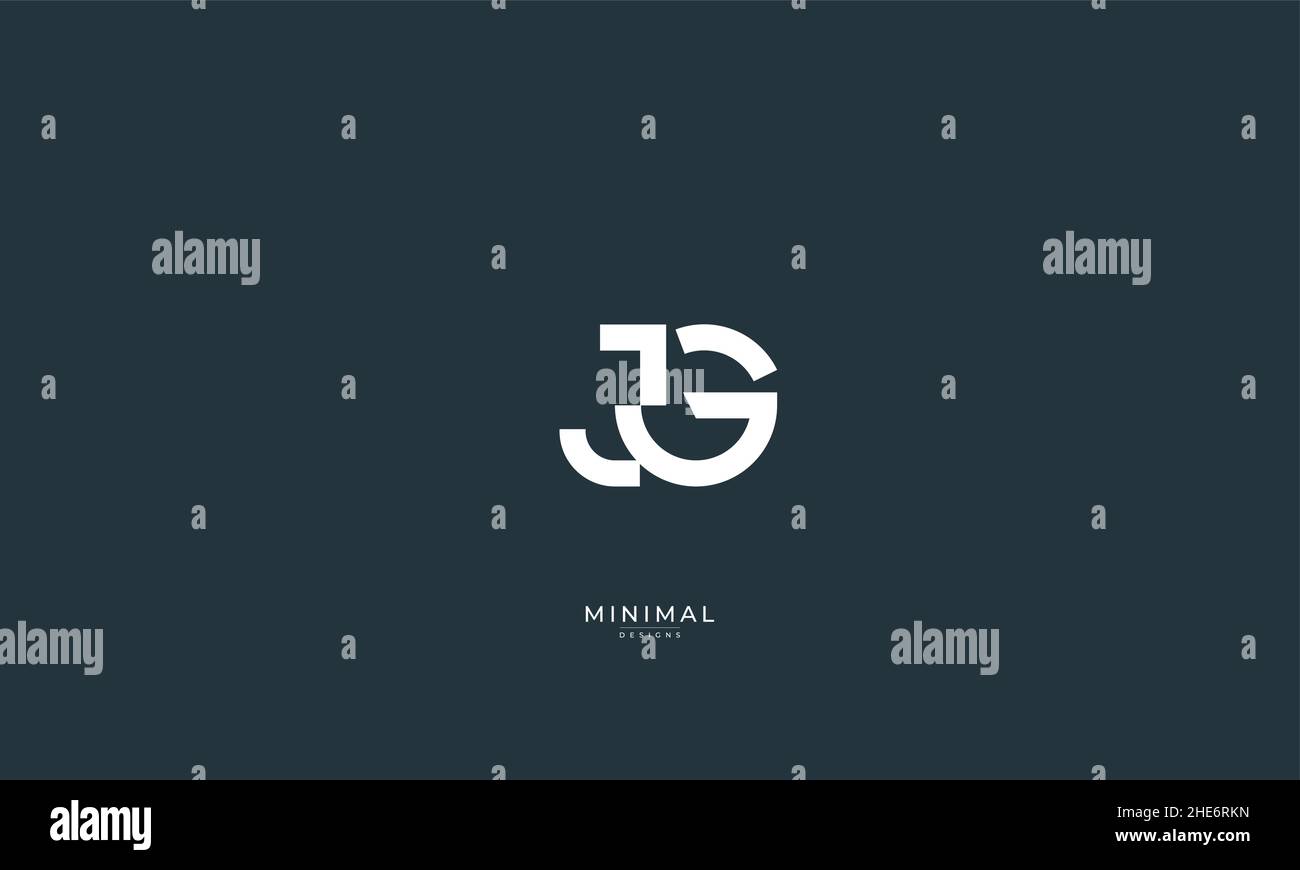 Lettre alphabet icône logo JG Illustration de Vecteur