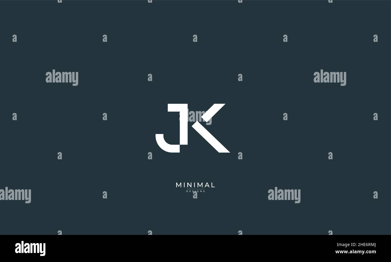 Lettre alphabet icône logo JK Illustration de Vecteur