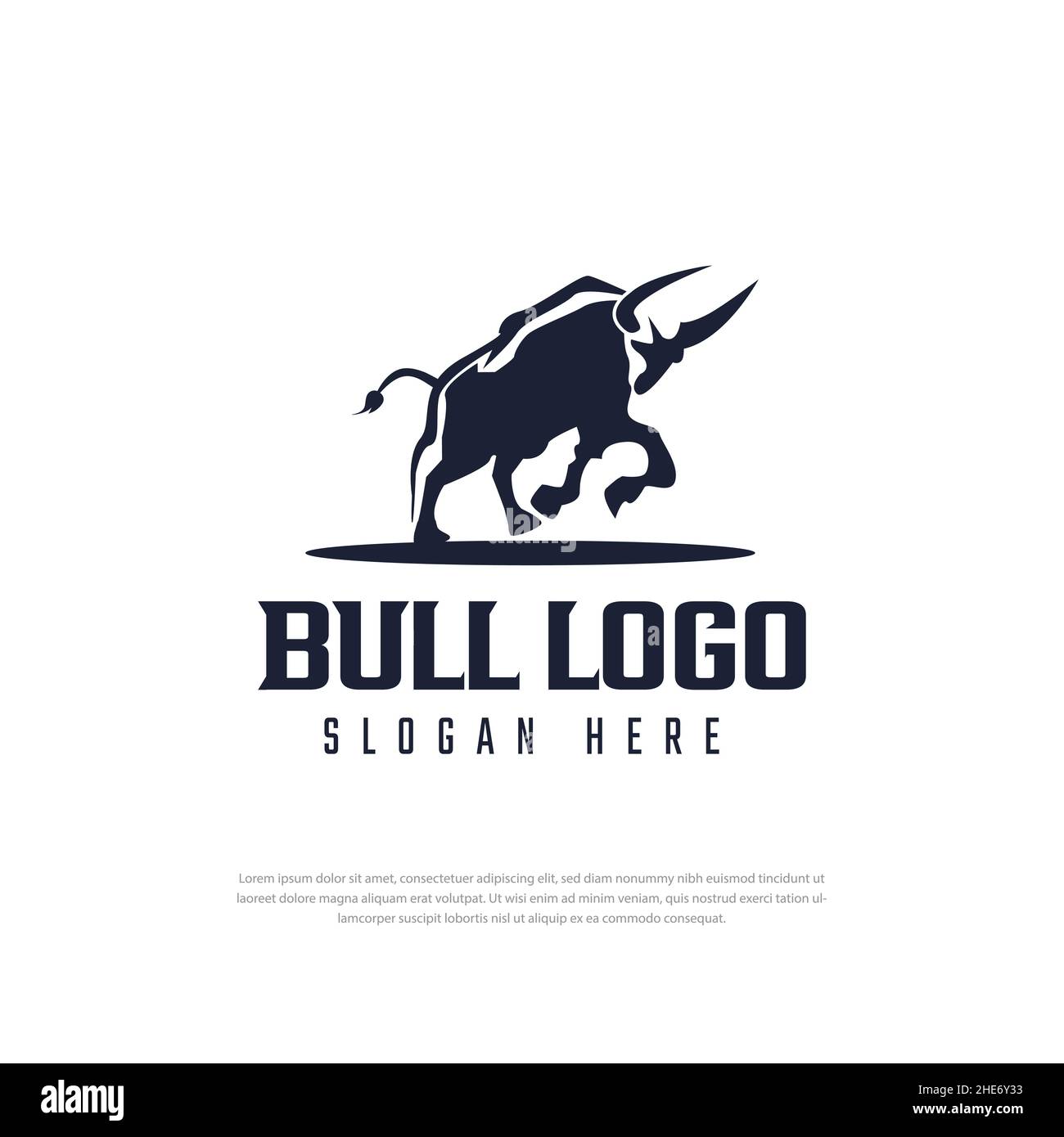 Logo Buffalo modèle logo silhouette noire, symbole animal, taureau, vache Illustration de Vecteur