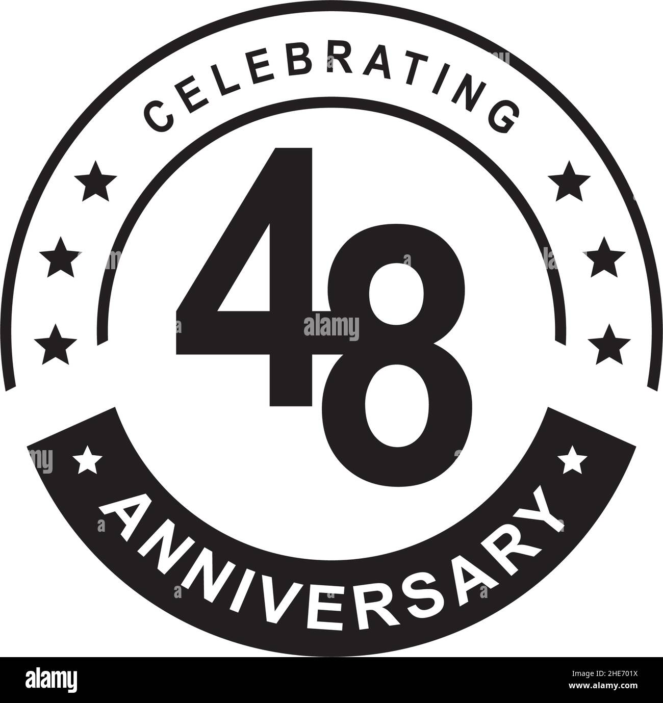 modèle vectoriel de logo anniversaire 48th ans Illustration de Vecteur