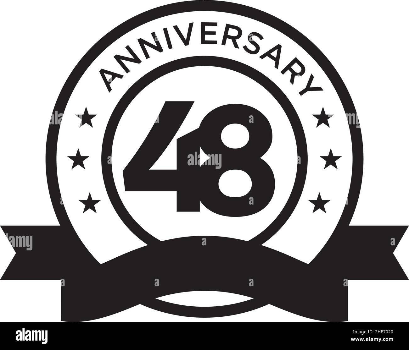 modèle vectoriel de logo anniversaire 48th ans Illustration de Vecteur