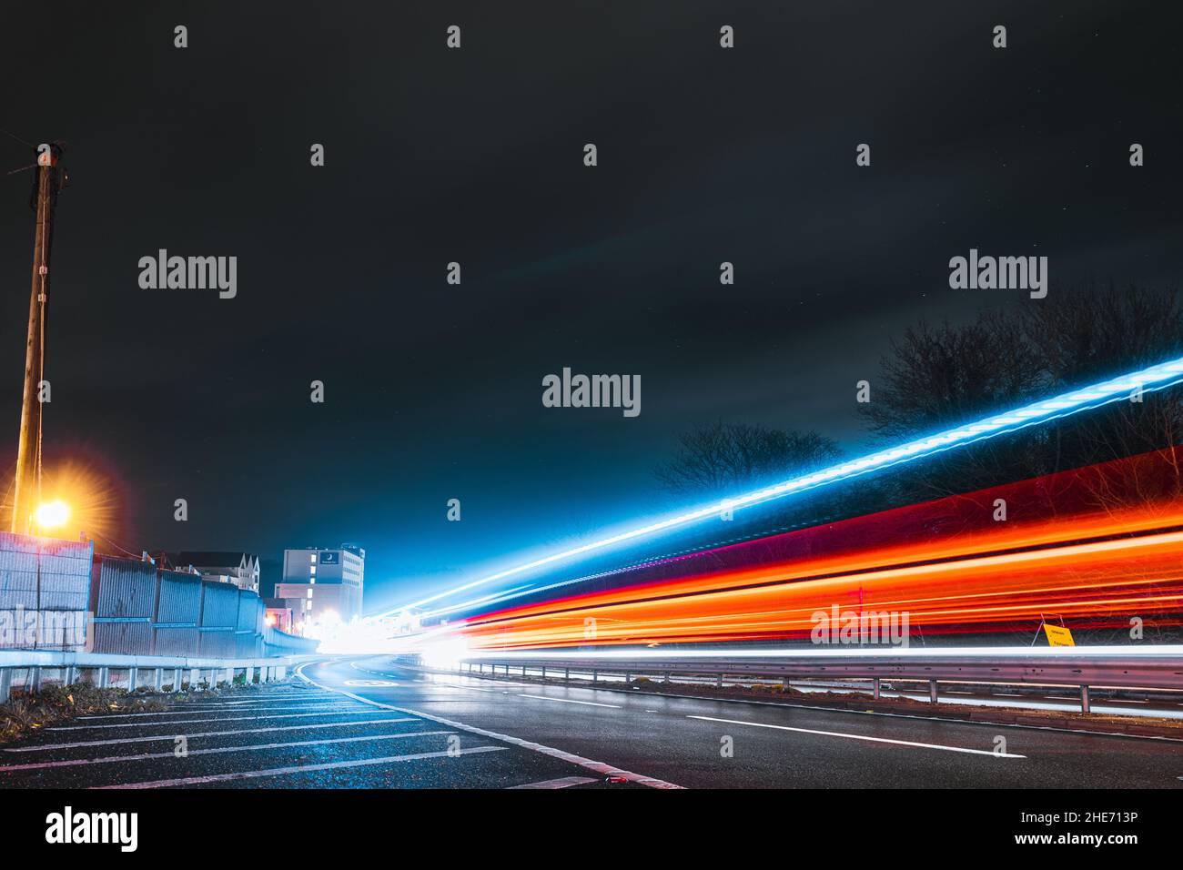 A34 piste lumineuse Banque D'Images