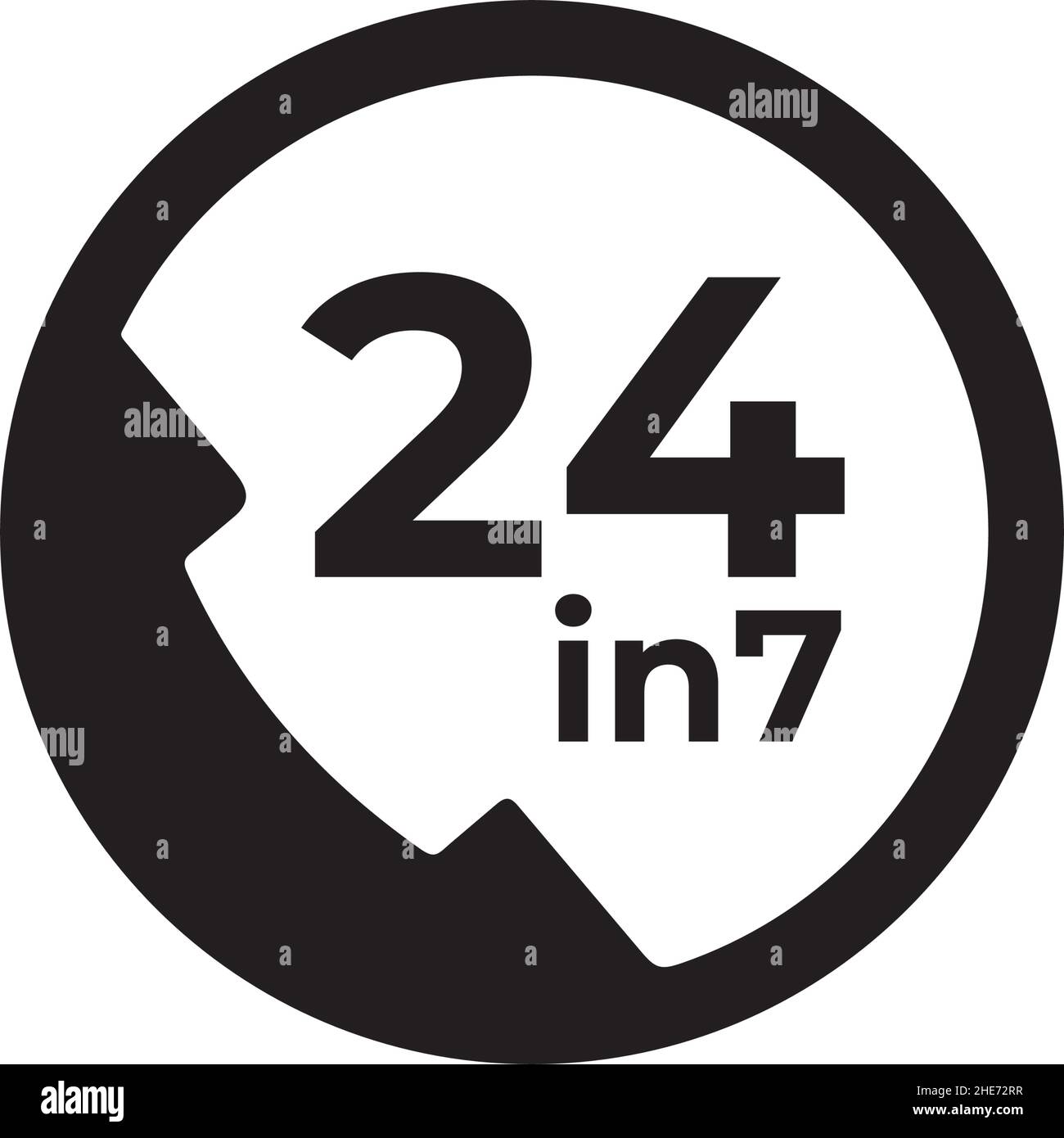 Centre d'appels service à la clientèle 24 heures sur 24 en 7 jours design vectoriel logo Illustration de Vecteur