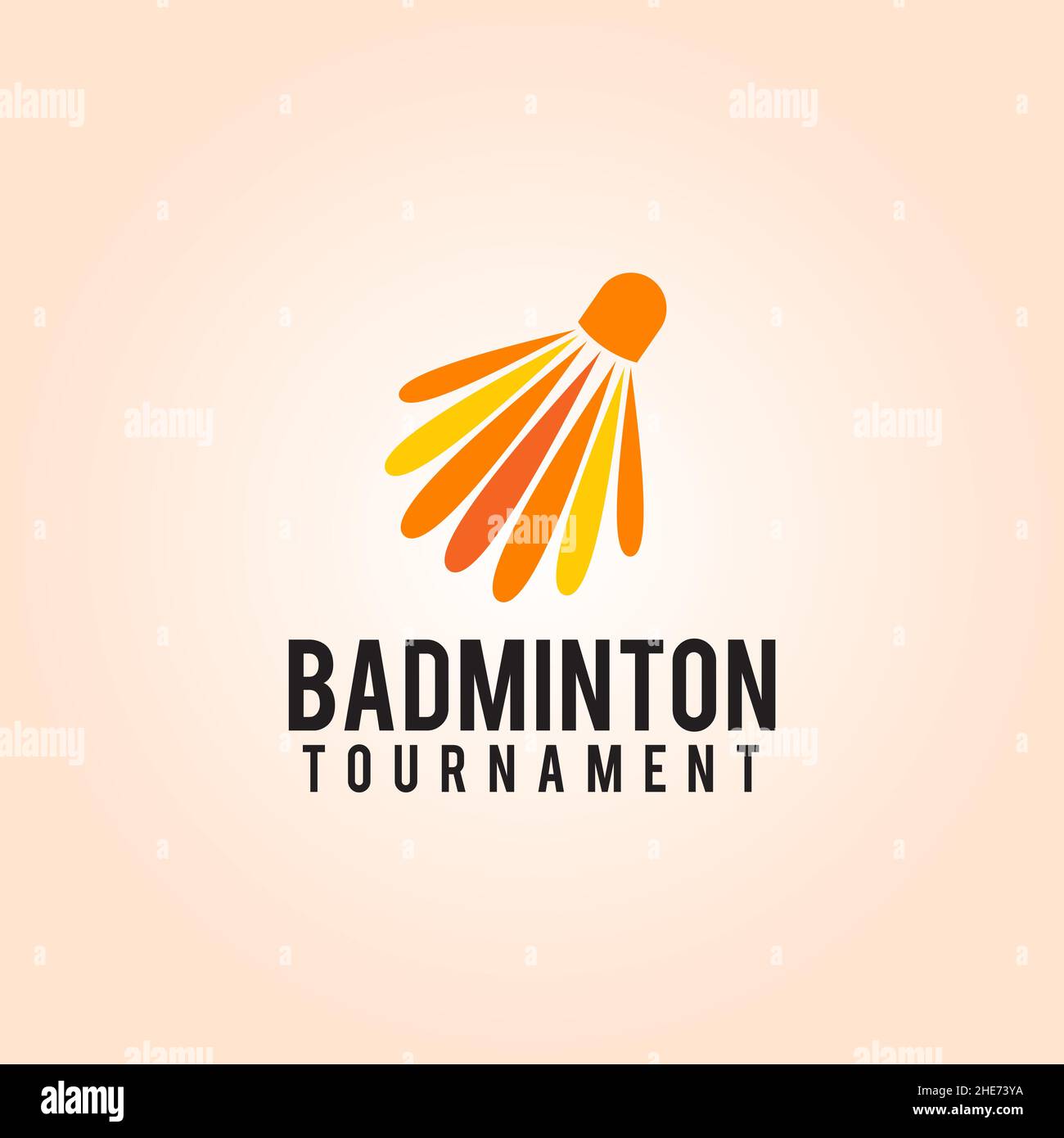 Logo vectoriel de tournoi de badminton avec icône de shuttlecock Illustration de Vecteur