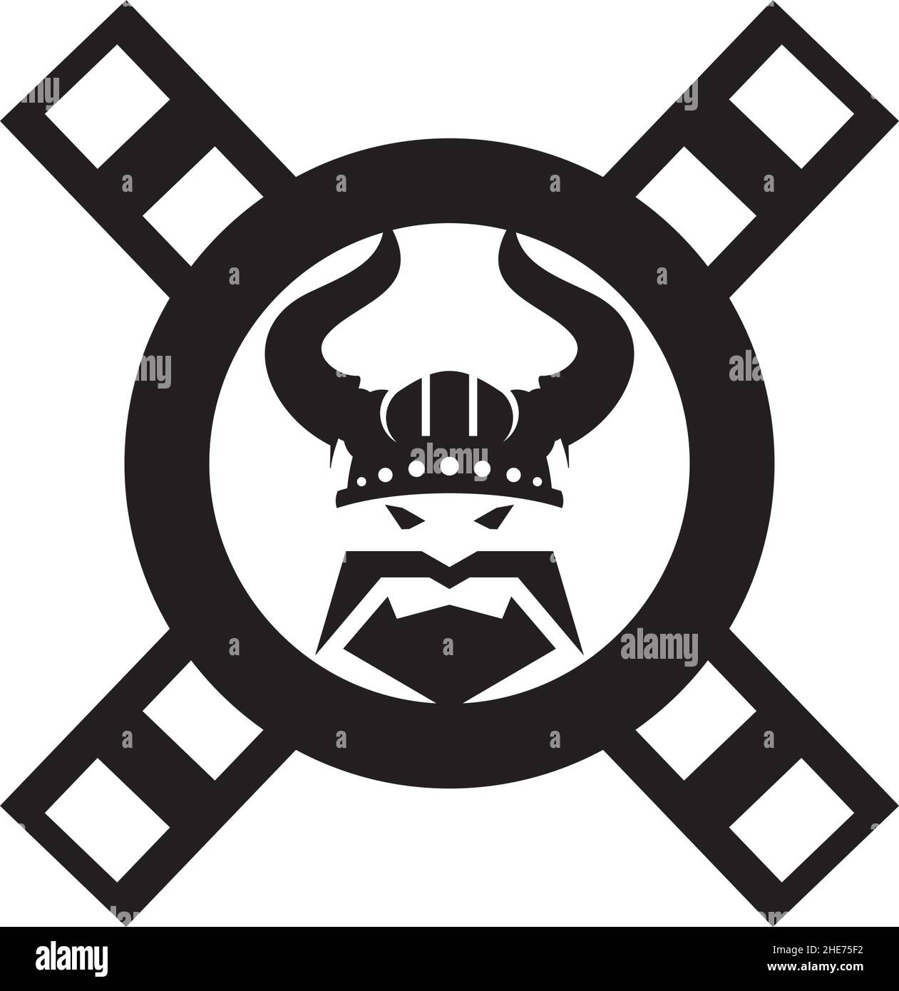 Viking film film société de production vecteur logo design Illustration de Vecteur