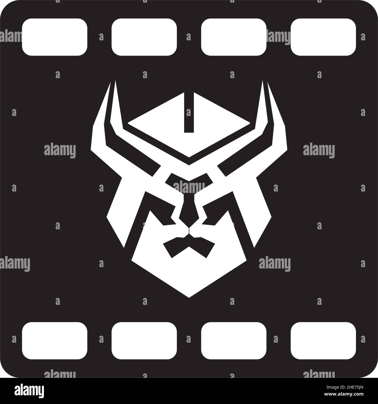 Viking film film société de production vecteur logo design Illustration de Vecteur