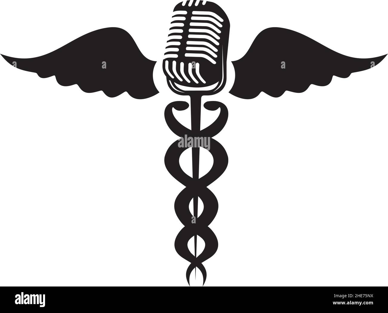 Santé thème médical podcast vecteur logo design Illustration de Vecteur