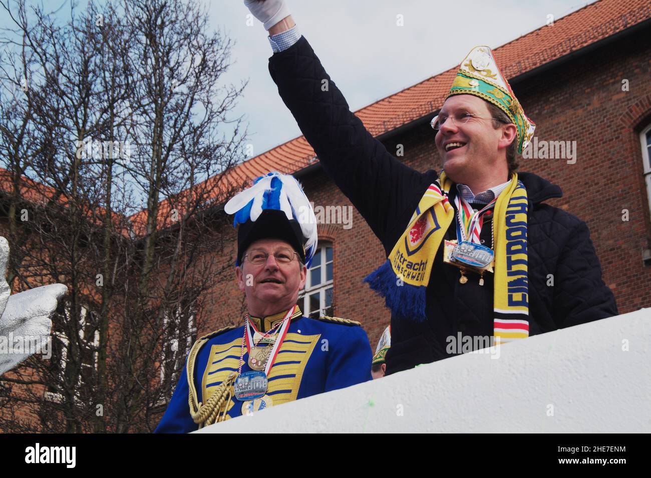 Karnevalsumzug à Braunschweig am 18.Février 2007, hier mit dem niedersächsischen Ministerpräsidenten Christian Wulff; Veranstater: Komitee Braunsch Banque D'Images