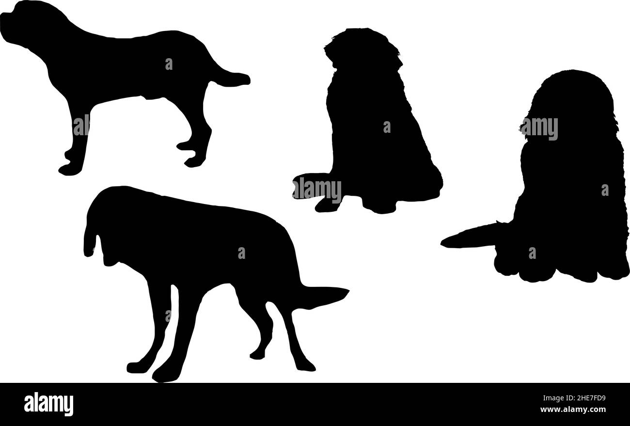 saint bernard ensemble silhouette de chien svg Illustration de Vecteur