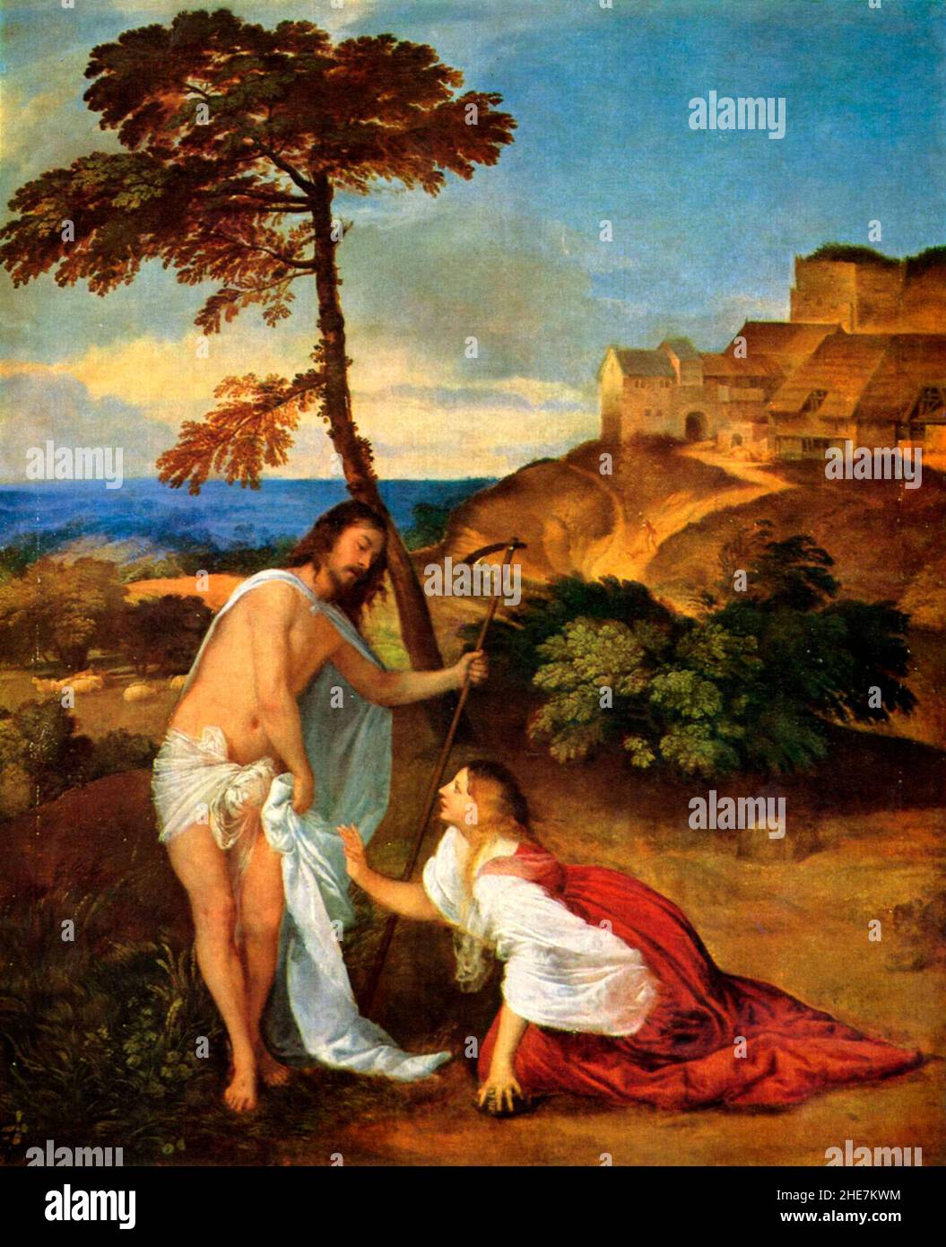 Noli me tangere - ne me touchez pas - Jésus avec Marie Magdalene - Titien Banque D'Images