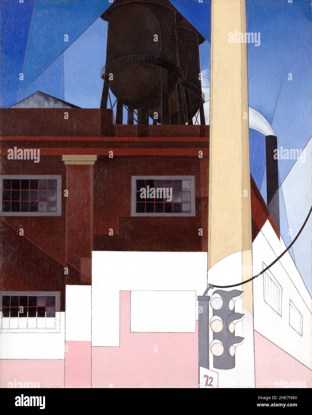 Et la maison de la Brave par Charles Demuth (1883-1935), huile et graphite sur carton fibre, 1931 Banque D'Images