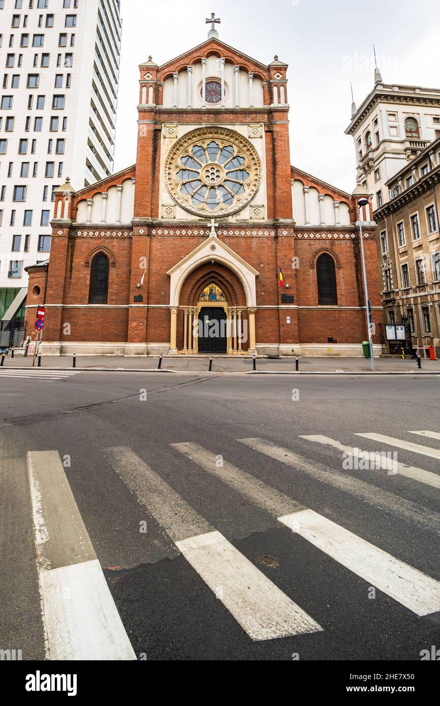 Cathédrale catholique Saint-Joseph ou Catedrala SF. Iosif à Bucarest, Roumanie Banque D'Images