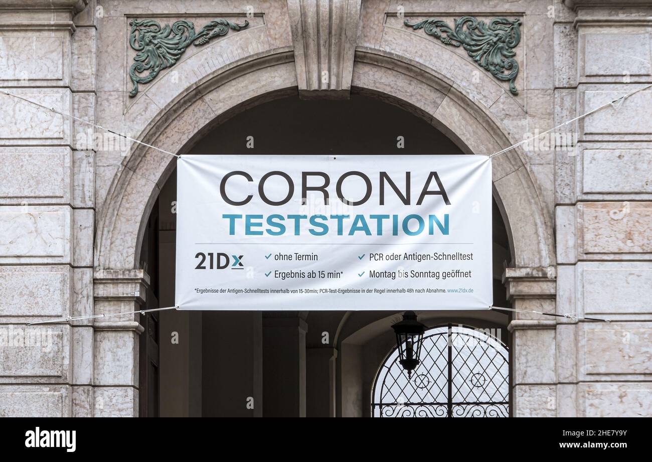 Station de test Corona, Munich, Bavière, Allemagne Banque D'Images