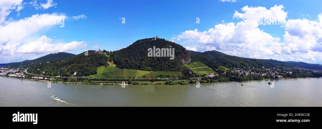 Panorama depuis le château de Drachenburg près de Koenigswinter Banque D'Images