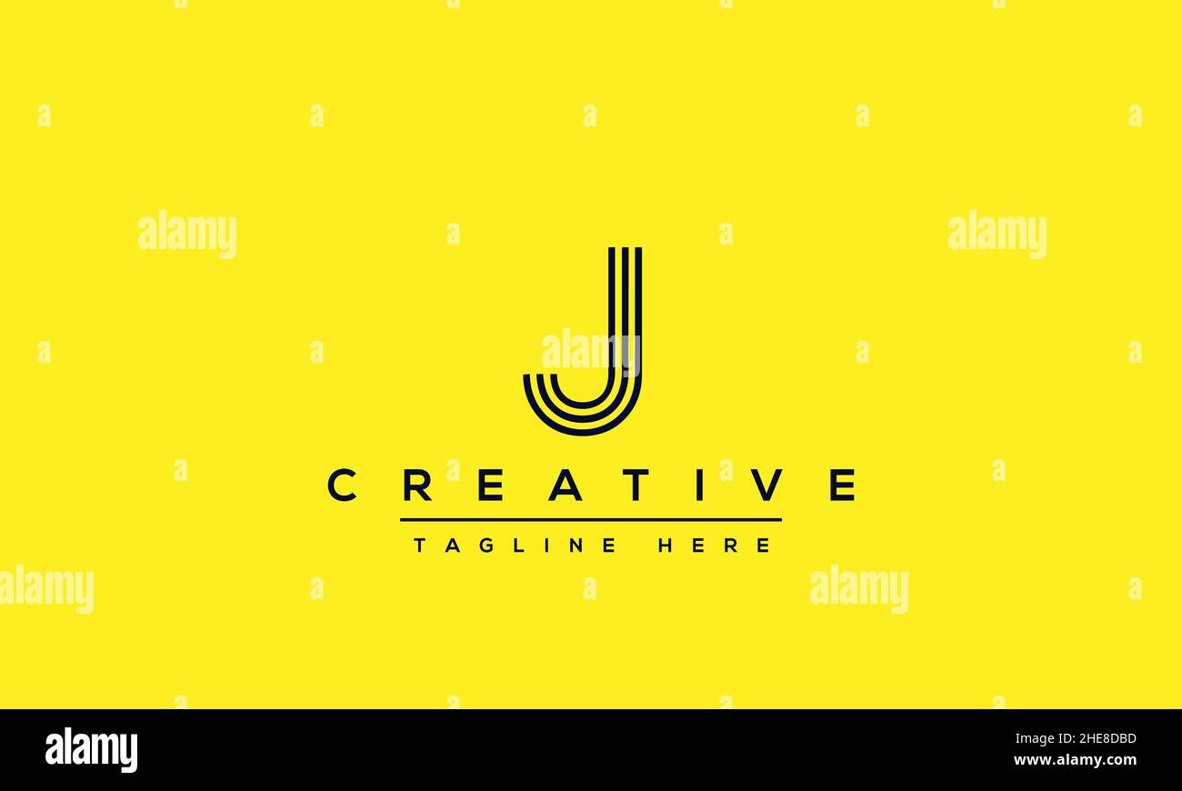 Résumé monogramme lettre J logo icône modèle de conception.Modèle minimaliste de vecteur J JJ basé sur la création initiale Illustration de Vecteur