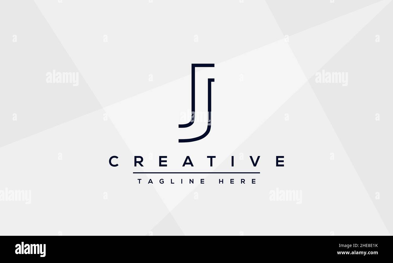 Résumé monogramme lettre J logo icône modèle de conception.Modèle minimaliste de vecteur J JJ basé sur la création initiale Illustration de Vecteur