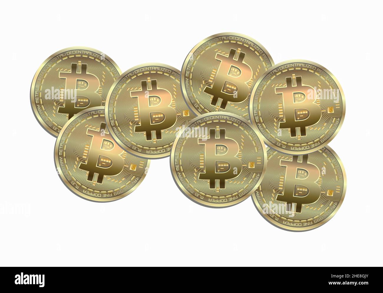 Bitcoin isolé sur fond blanc vectoriel Banque D'Images