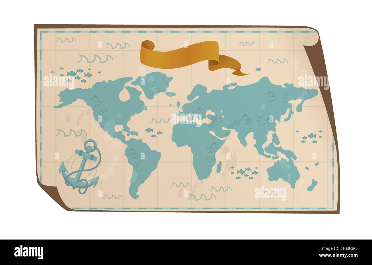 Carte vectorielle vintage isolée sur fond blanc Illustration de Vecteur