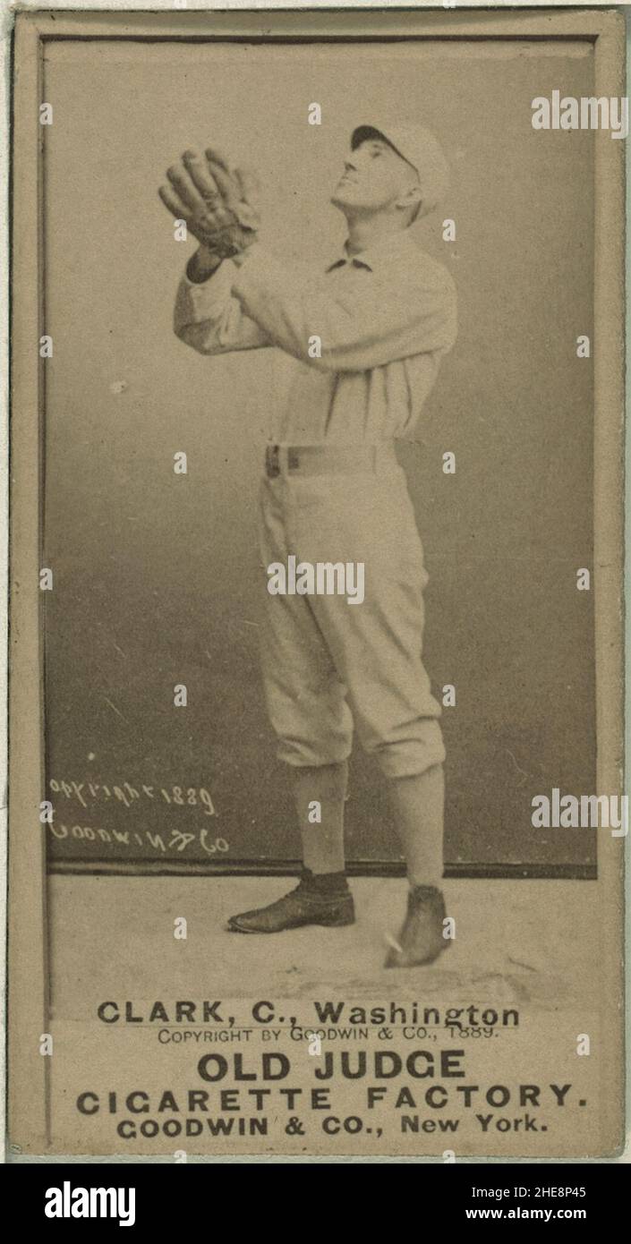 Sam Grue, hommes d'État de Washington, le baseball card portrait Banque D'Images