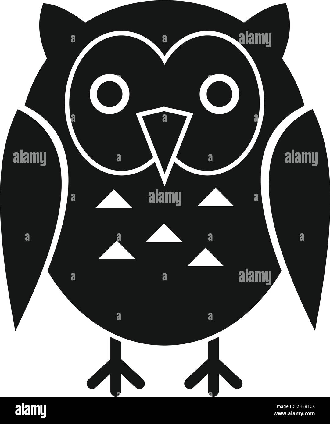 WISE Owl noir simple silhouette vector icône Illustration de Vecteur