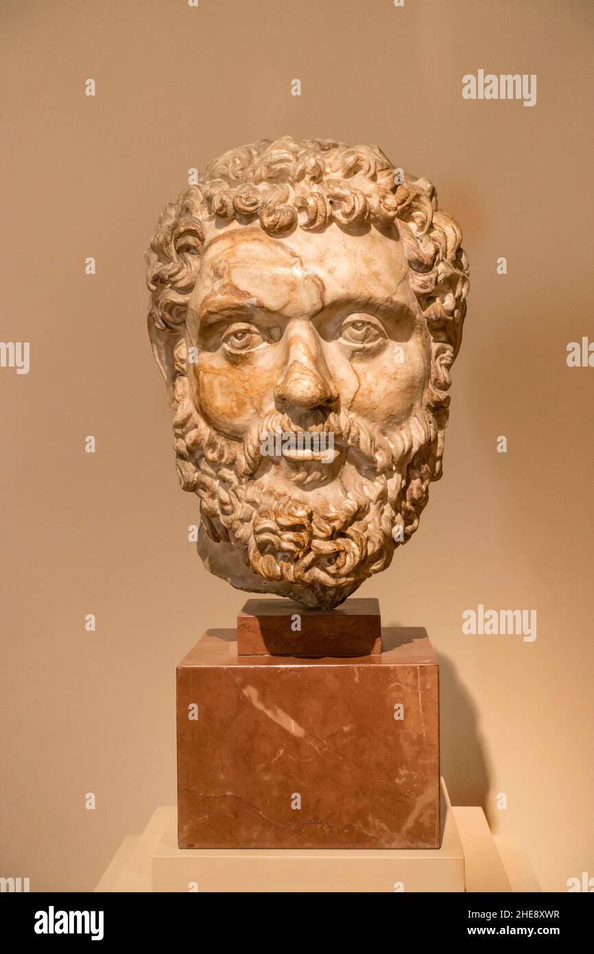 Chef de l'ancien empereur romain Lucius Septima Severo (Septimus Severus) école italienne du XVIe siècle au Musée national de Bellas Artes à Buenos Aires Banque D'Images