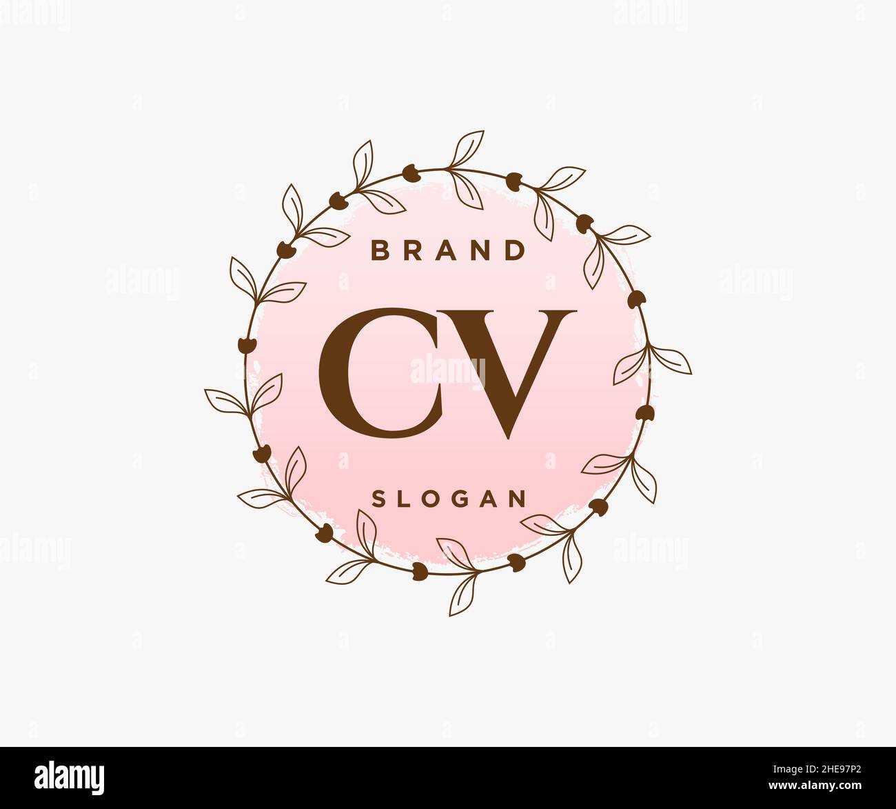 Logo CV féminin.Utilisable pour les logos nature, salon, Spa, cosmétique et Beauté.Elément de modèle de logo Flat Vector. Illustration de Vecteur