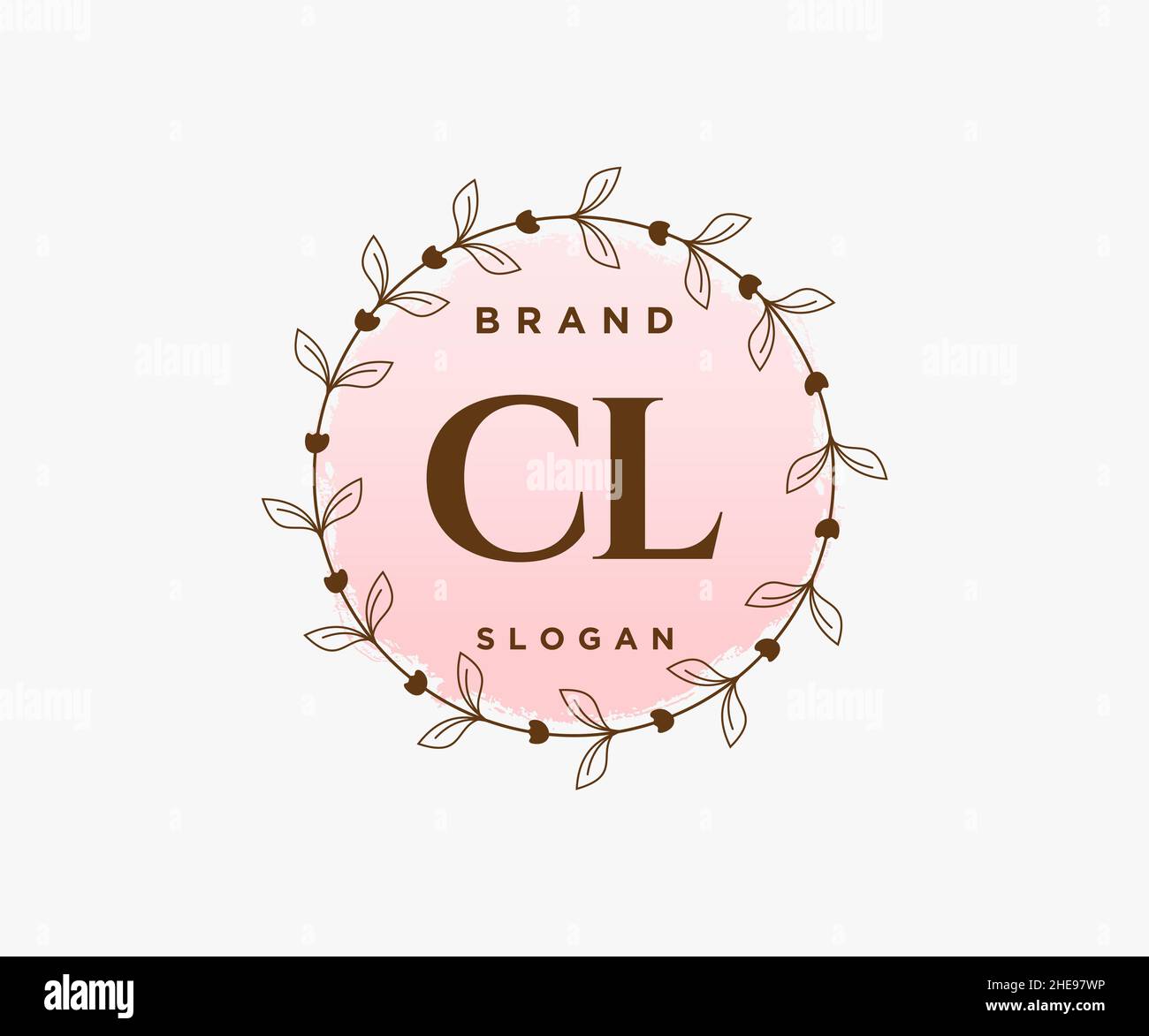 Logo féminin CL.Utilisable pour les logos nature, salon, Spa, cosmétique et Beauté.Elément de modèle de logo Flat Vector. Illustration de Vecteur
