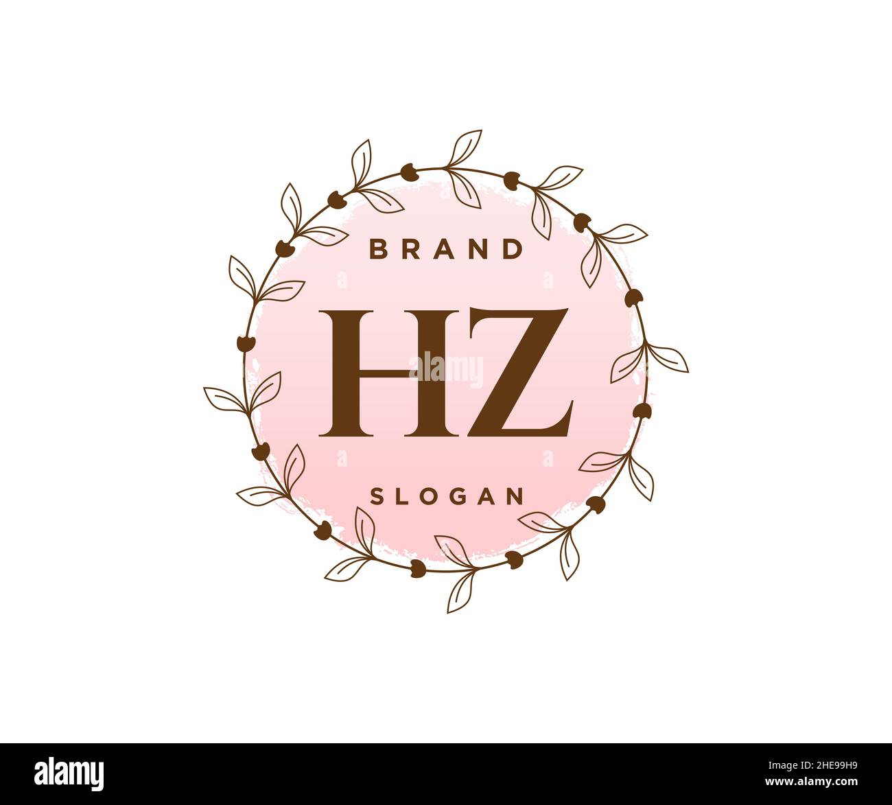 LOGO HZ féminin.Utilisable pour les logos nature, salon, Spa, cosmétique et Beauté.Elément de modèle de logo Flat Vector. Illustration de Vecteur