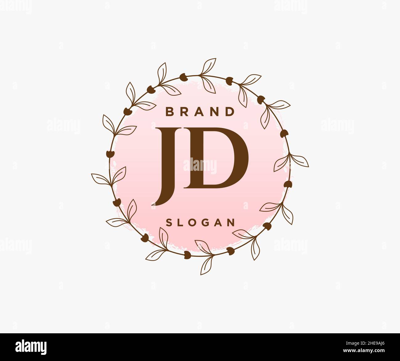 Logo JD féminin.Utilisable pour les logos nature, salon, Spa, cosmétique et Beauté.Elément de modèle de logo Flat Vector. Illustration de Vecteur