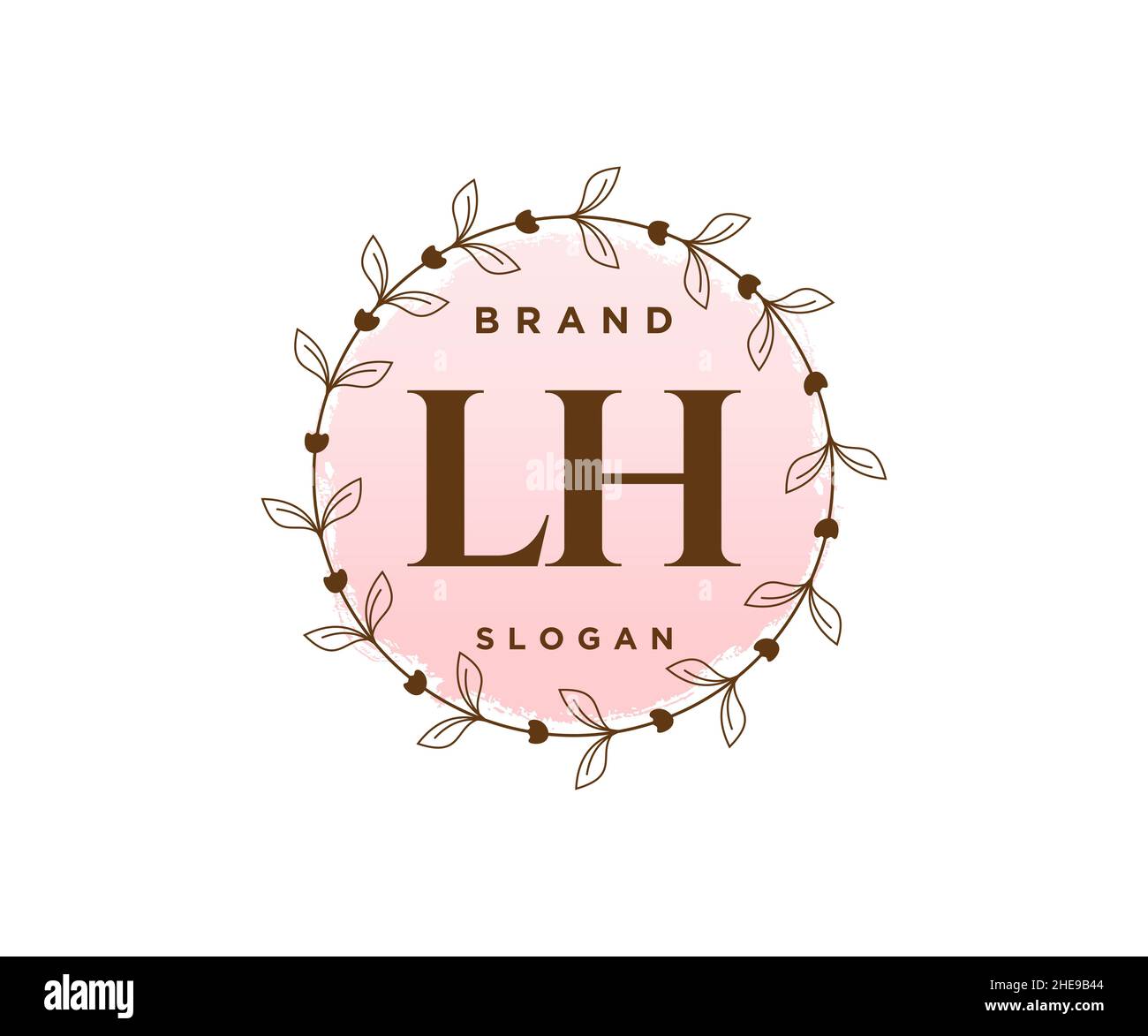 Logo LH féminin.Utilisable pour les logos nature, salon, Spa, cosmétique et Beauté.Elément de modèle de logo Flat Vector. Illustration de Vecteur