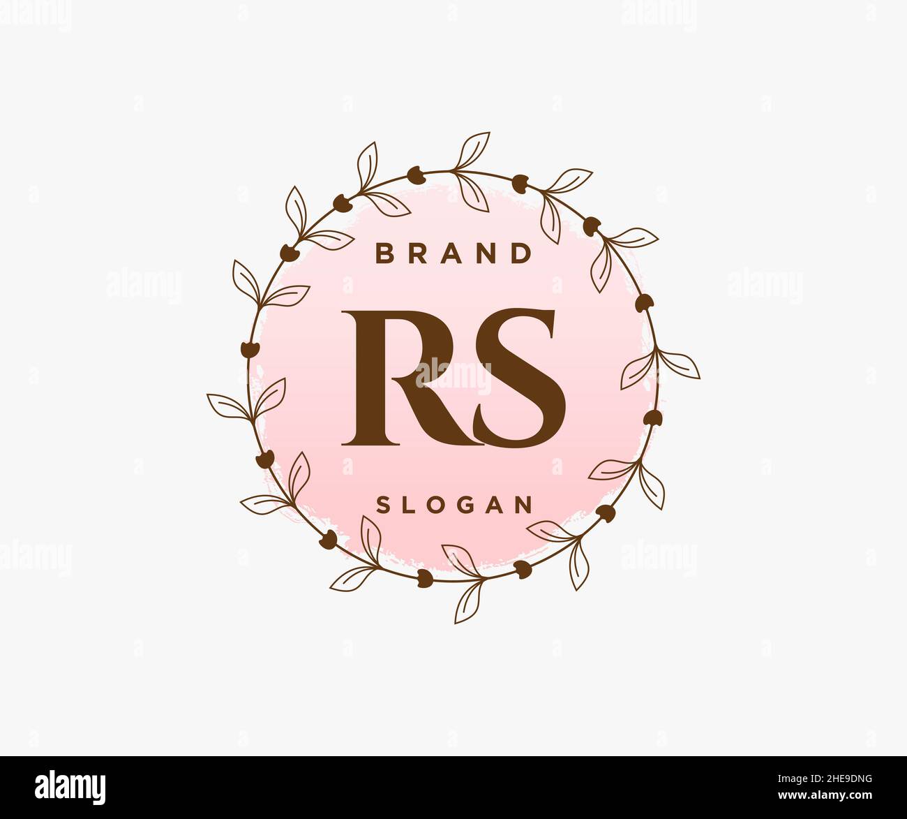 Logo RS féminin.Utilisable pour les logos nature, salon, Spa, cosmétique et Beauté.Elément de modèle de logo Flat Vector. Illustration de Vecteur