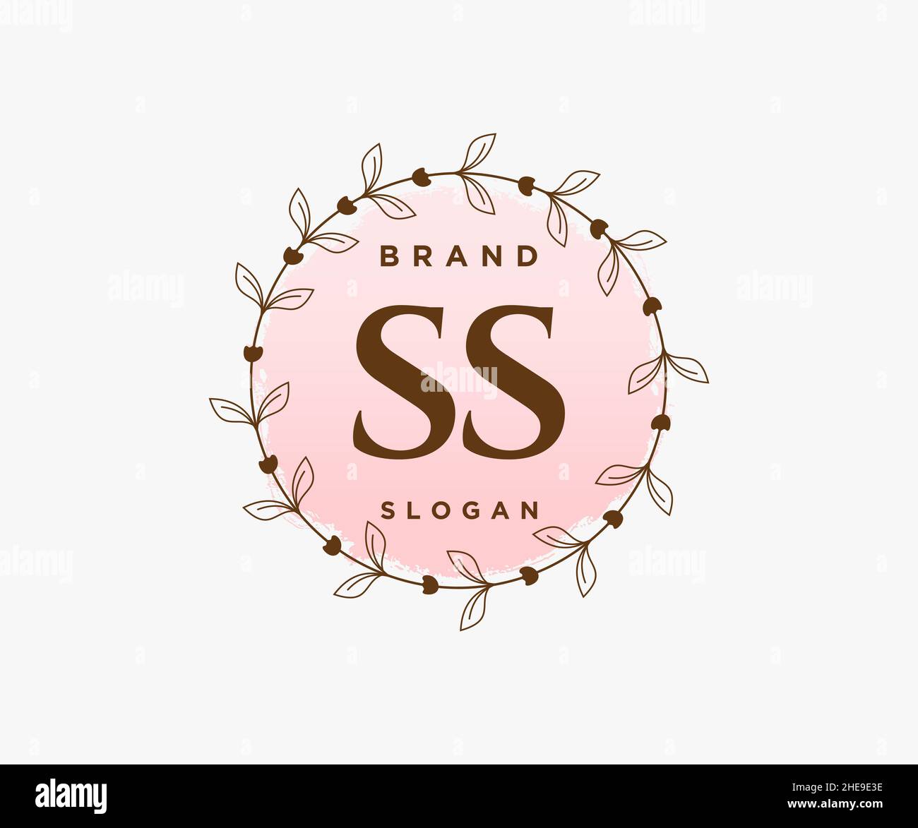 Logo SS féminin.Utilisable pour les logos nature, salon, Spa, cosmétique et Beauté.Elément de modèle de logo Flat Vector. Illustration de Vecteur