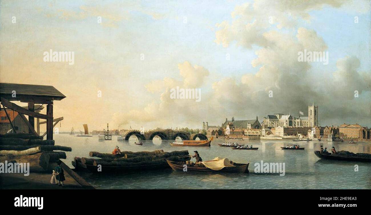 Samuel Scott - le bâtiment du pont de Westminster Banque D'Images
