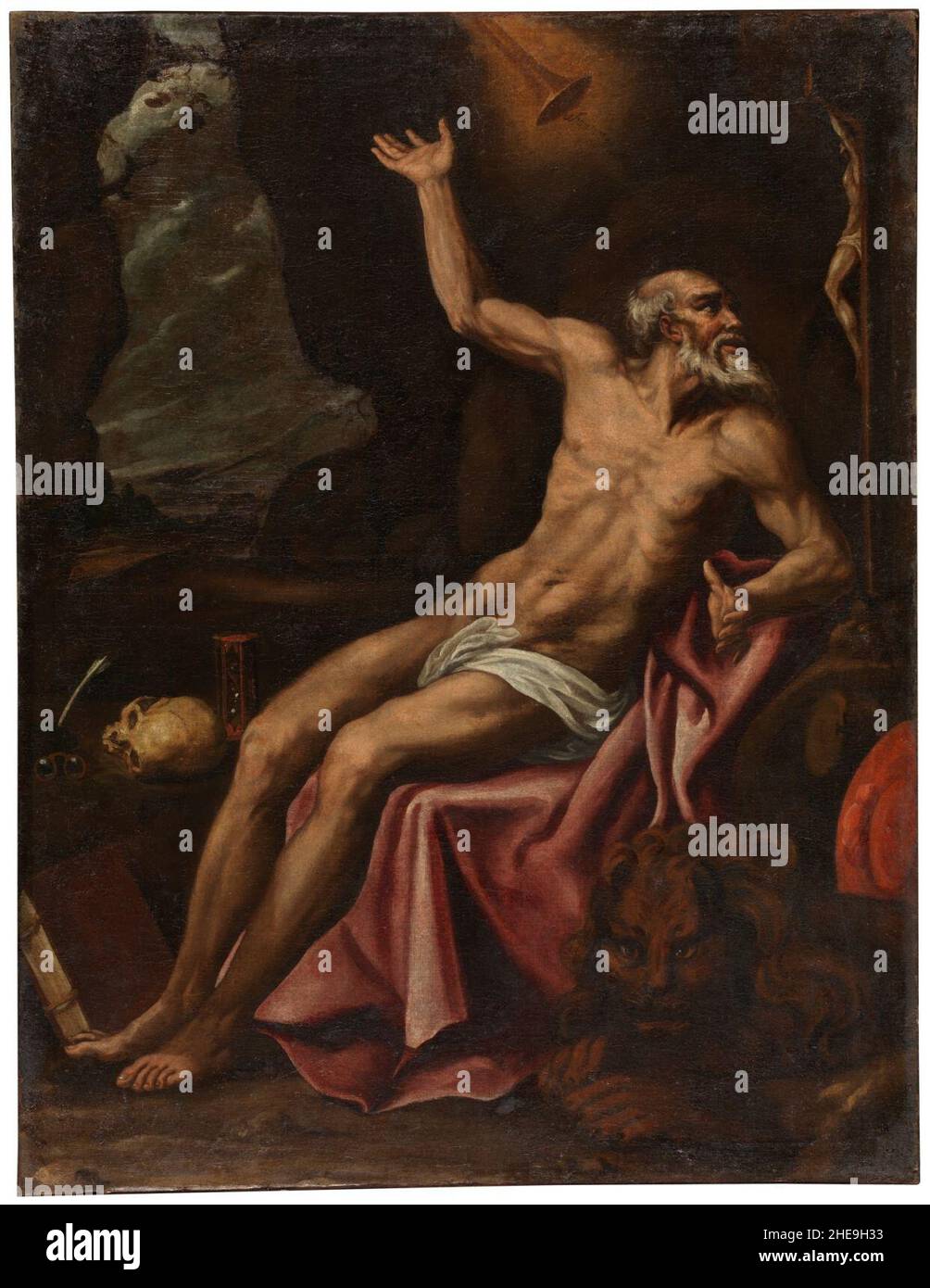 San Jerónimo, del Taller de Luis Tristán Banque D'Images