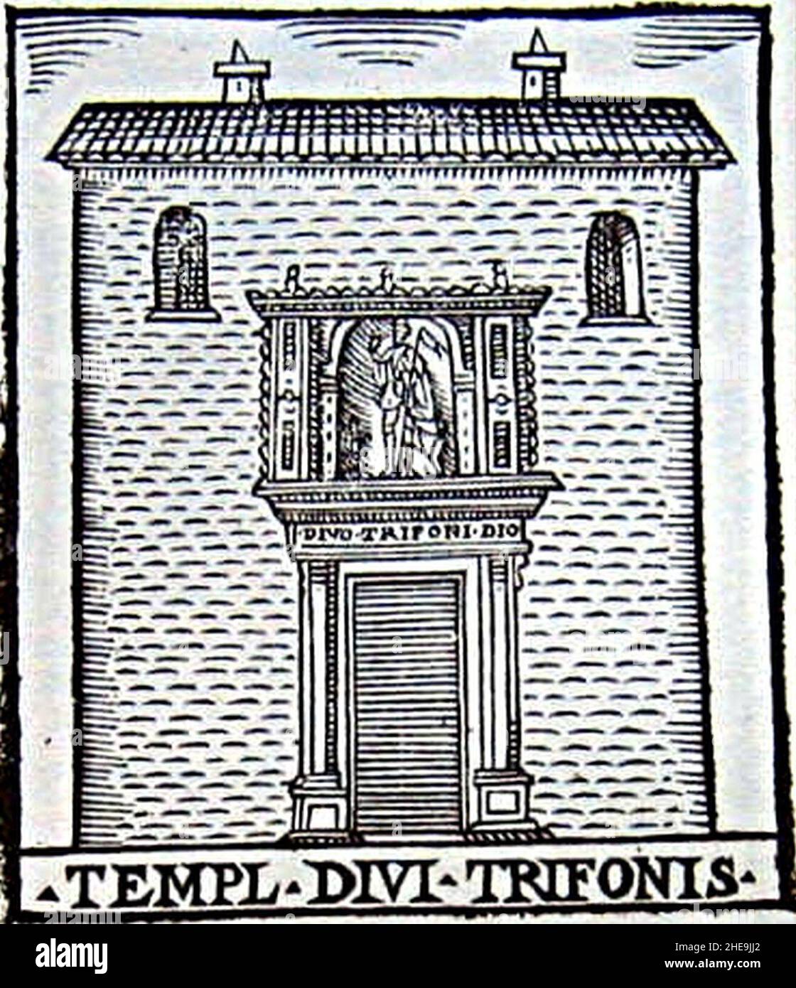 San Trifone à Posterula par Girolamo Francino (1588). Banque D'Images