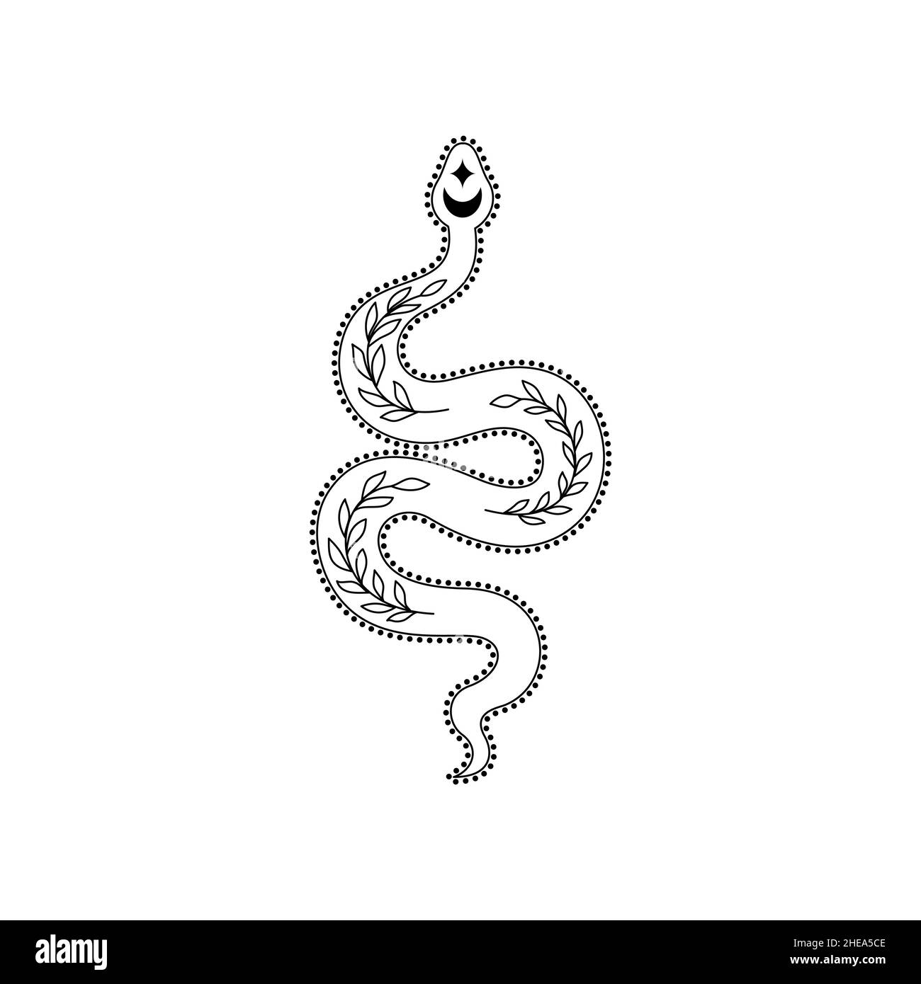 Serpent mystique en forme de doodle Illustration de Vecteur