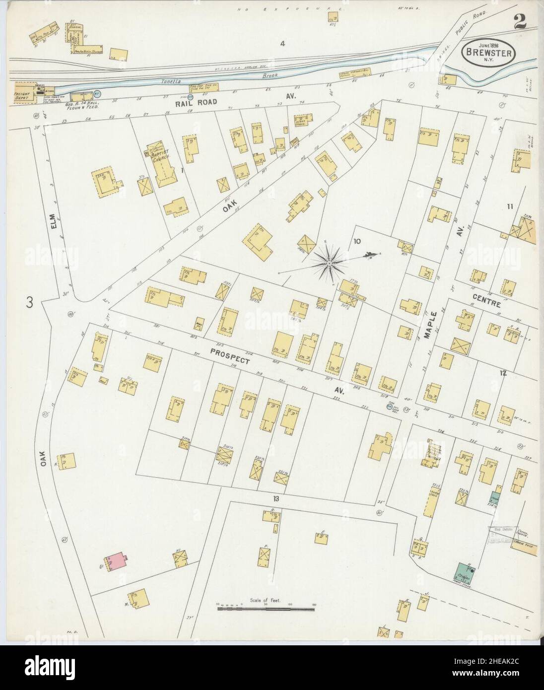 Sanborn carte d'assurance-incendie de Brewster, comté de Putnam, New York. Banque D'Images Sanborn carte d'assurance-incendie de Brewster, comté de Putnam, New York. Banque D'Images