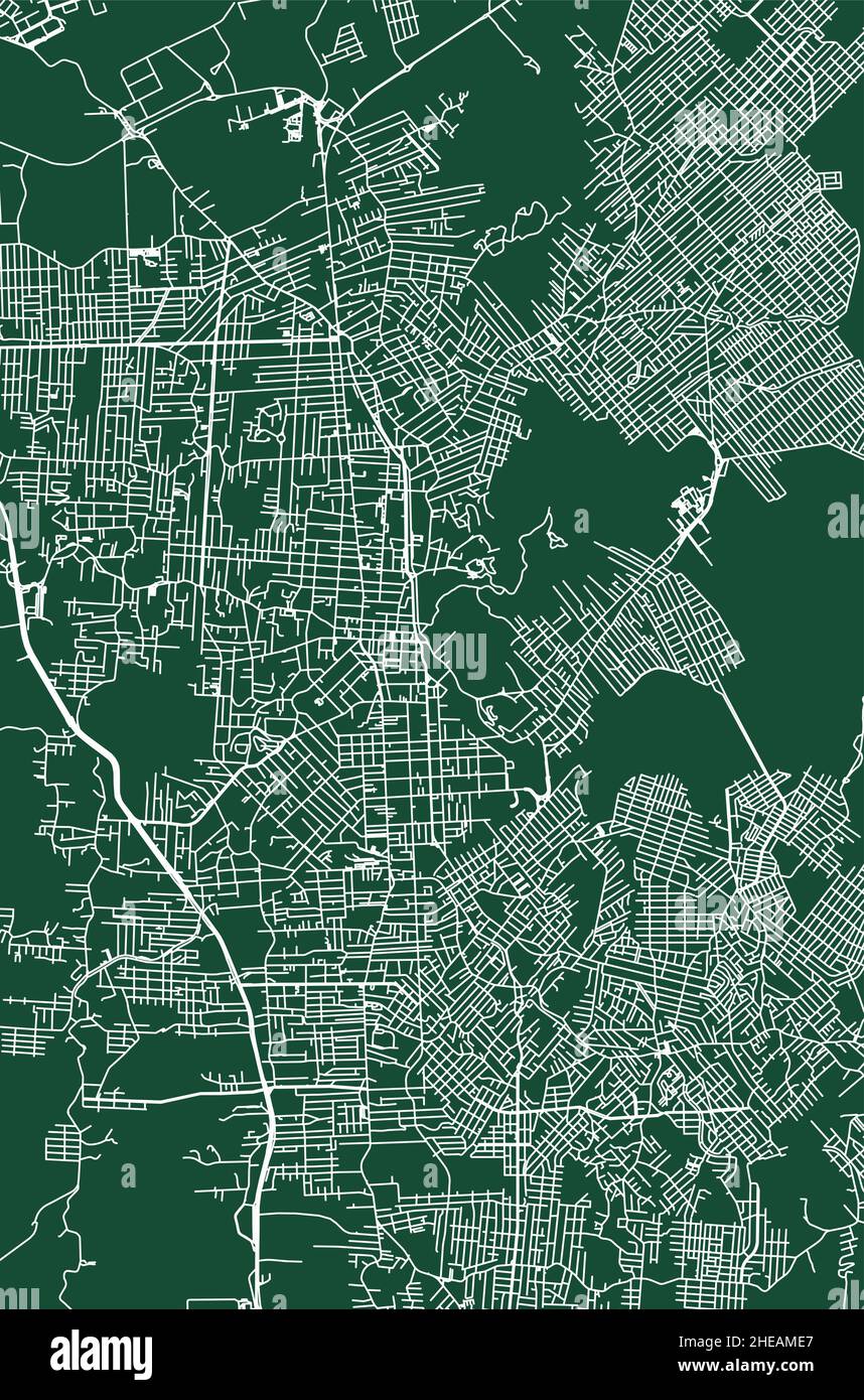Joinville ville Brésil carte vectorielle de la municipalité.Carte verte, zone de la municipalité, lignes blanches.Panorama urbain pour le tourisme. Illustration de Vecteur