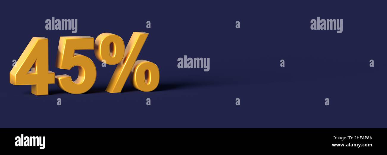 3d mots bleus réduction de 45 % sur fond vierge.3d rendu Banque D'Images